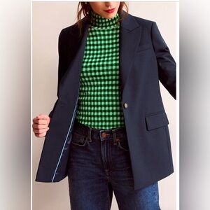 Boden Bloomsbury Single Button Navy Blazer in 
Size 10P NWOT